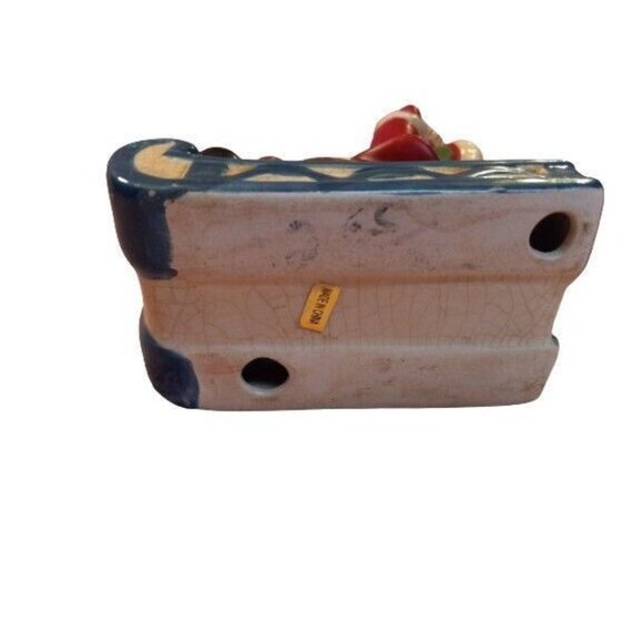 Porcelain Boy On Sled Christmas Ornament Figurine Hanging Loop Vintage - Picture 6 of 6